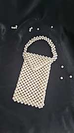 İncili telefon çantası